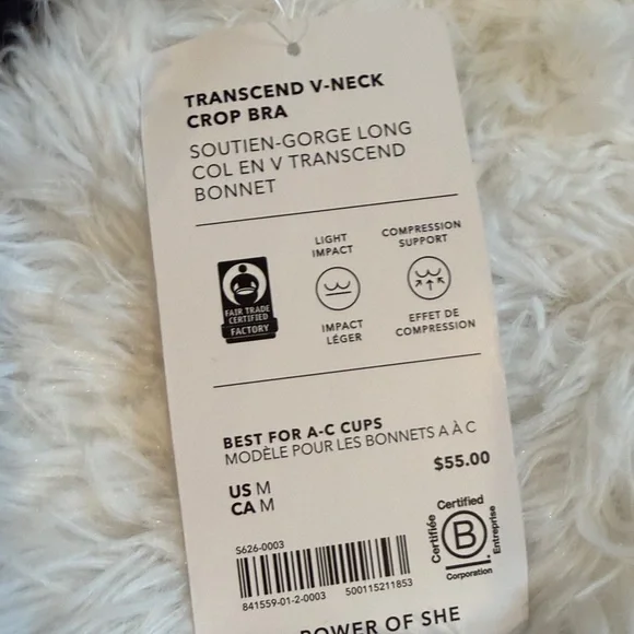 Athleta Transcend V Neck Crop Bra - Picture 2 of 4